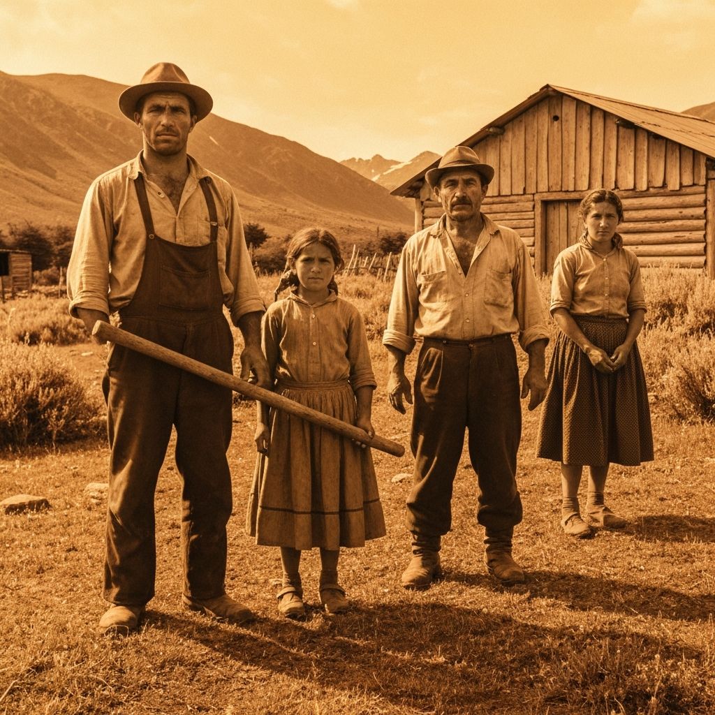 Familia inmigrante italiana en la Patagonia