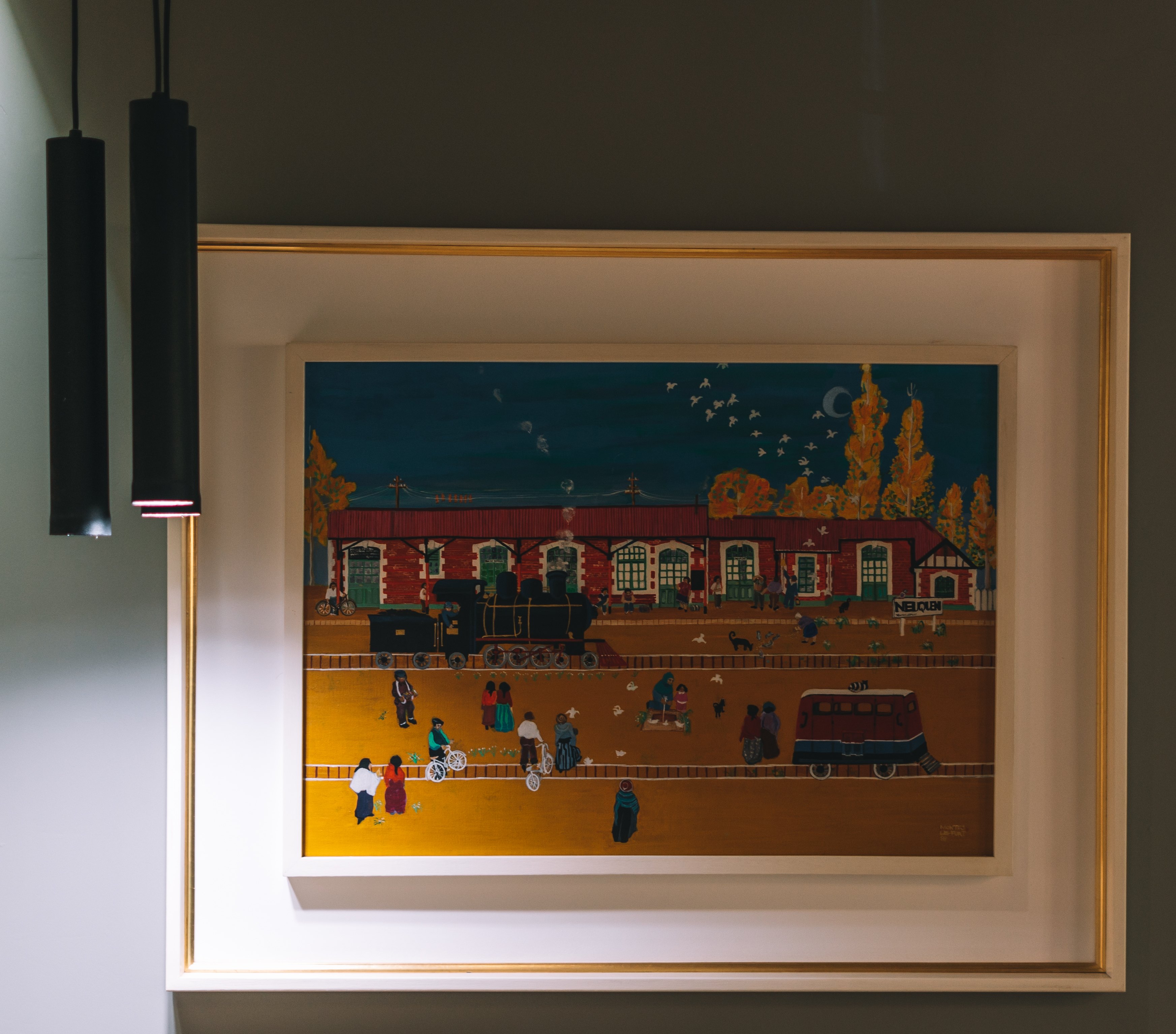 Cuadro de la estación de tren en la oficina